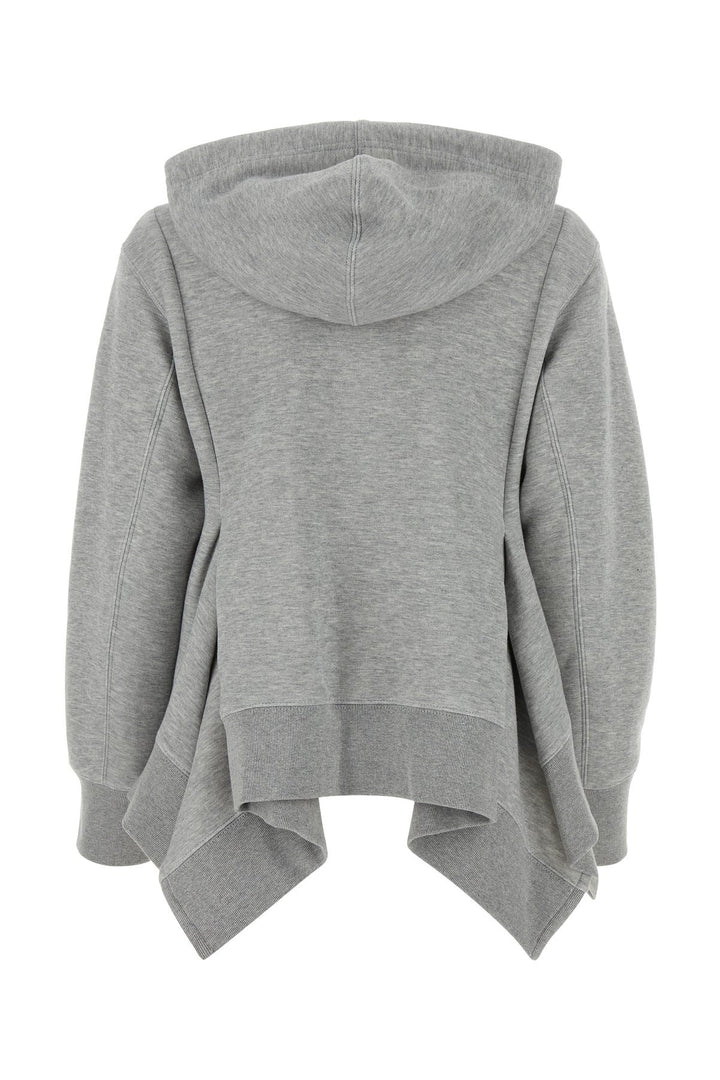 Melange grey cotton blend sweatshirt