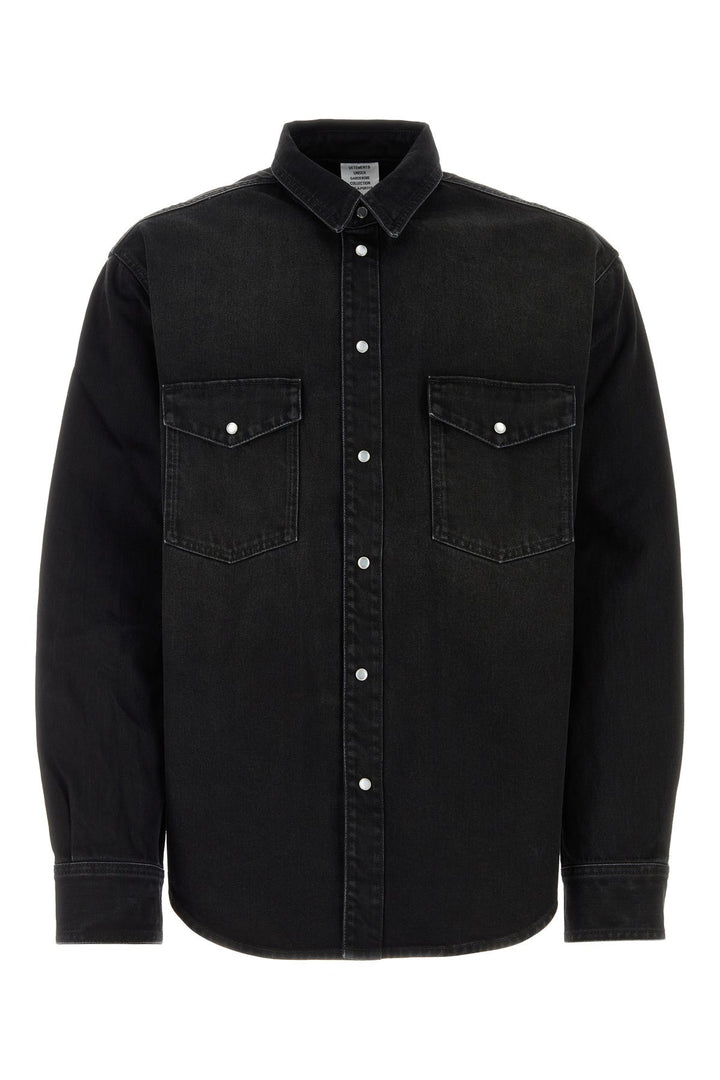 Black denim shirt