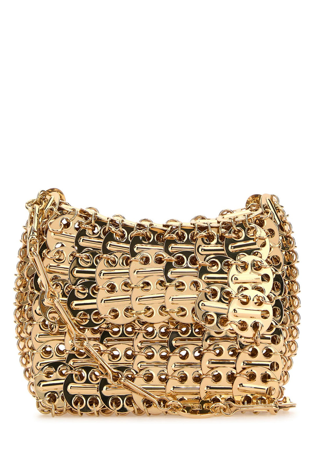 Gold chain mail shoulder bag