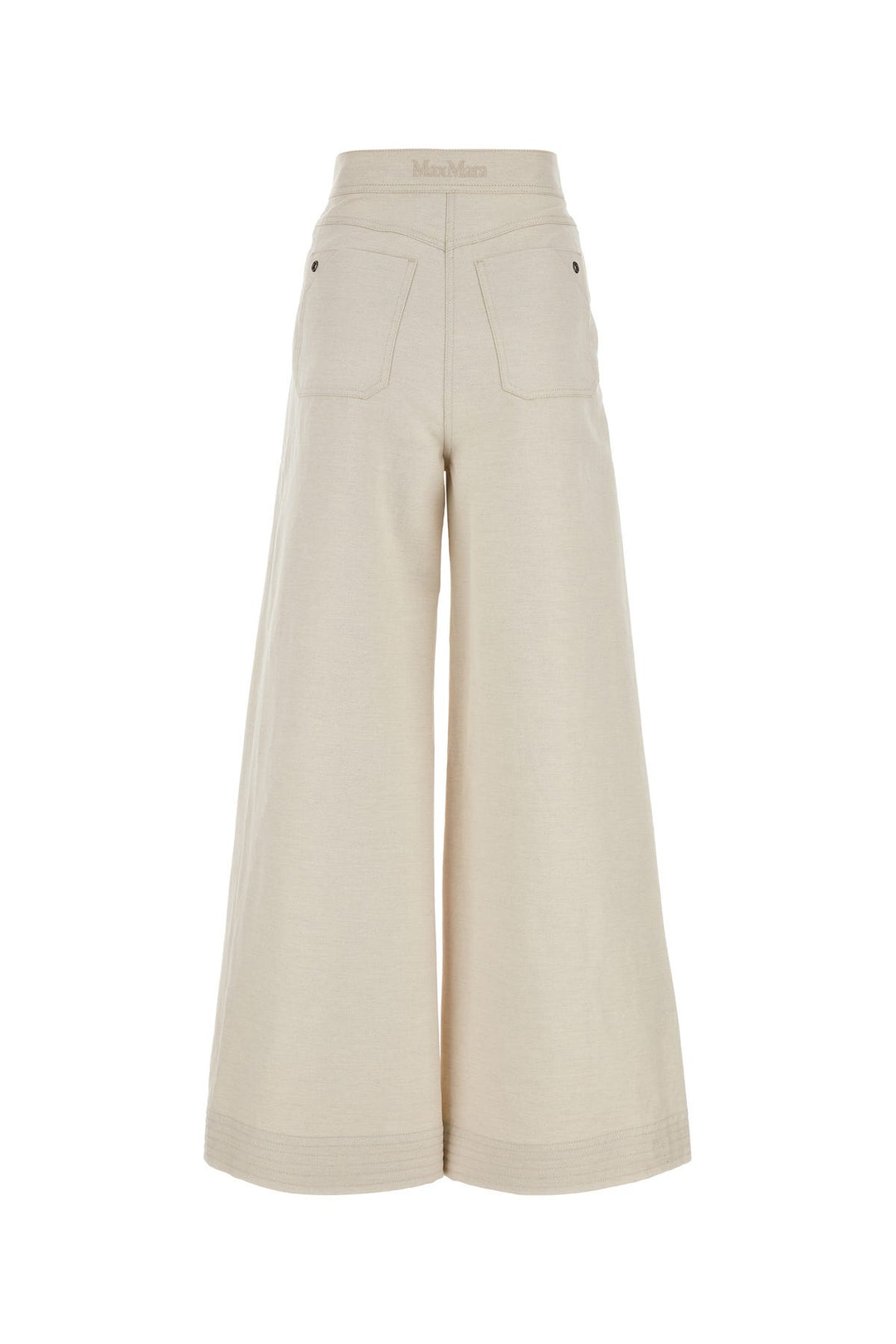 Sand cotton blend Oboli wide-leg pant