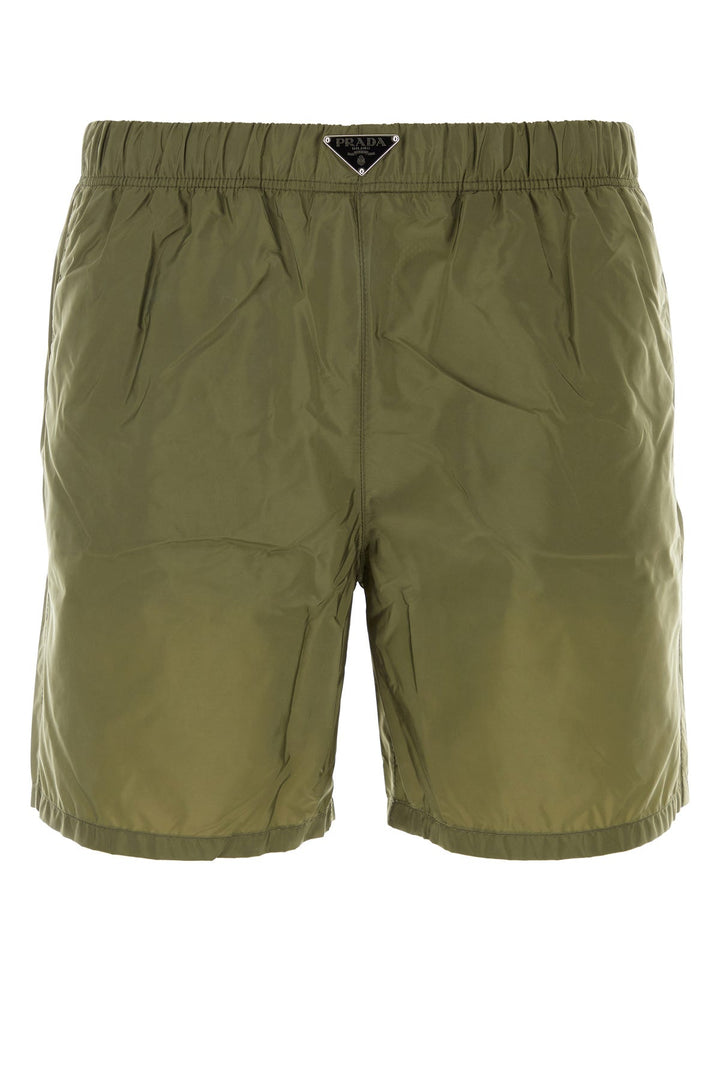 Army green Re-Nylon swimming shorts