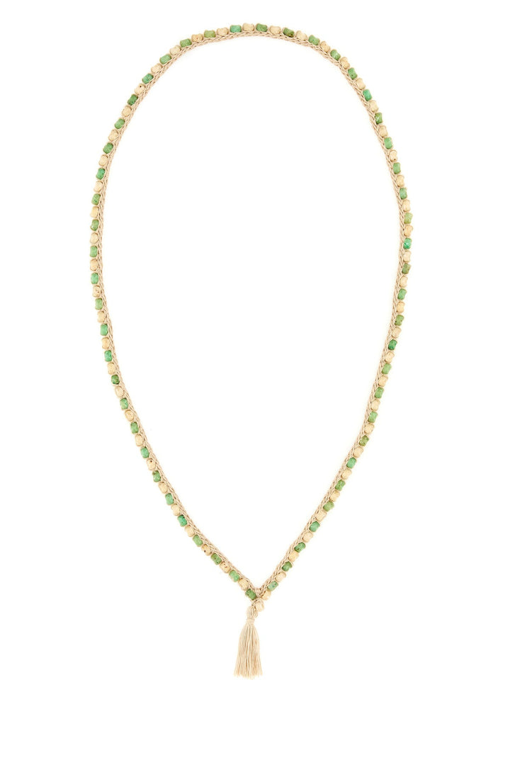 Embellished crochet necklace
