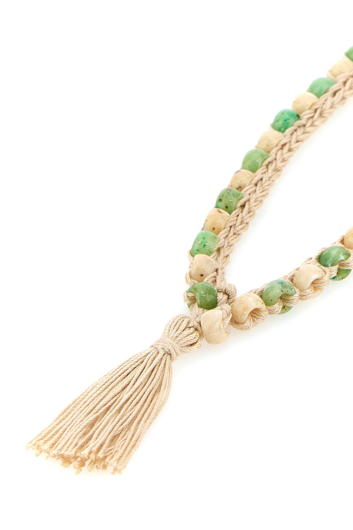 Embellished crochet necklace