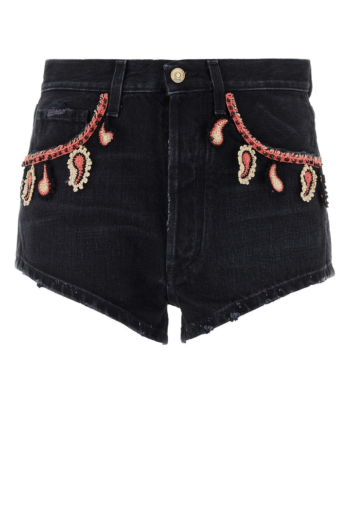 Black denim Inner Energy shorts