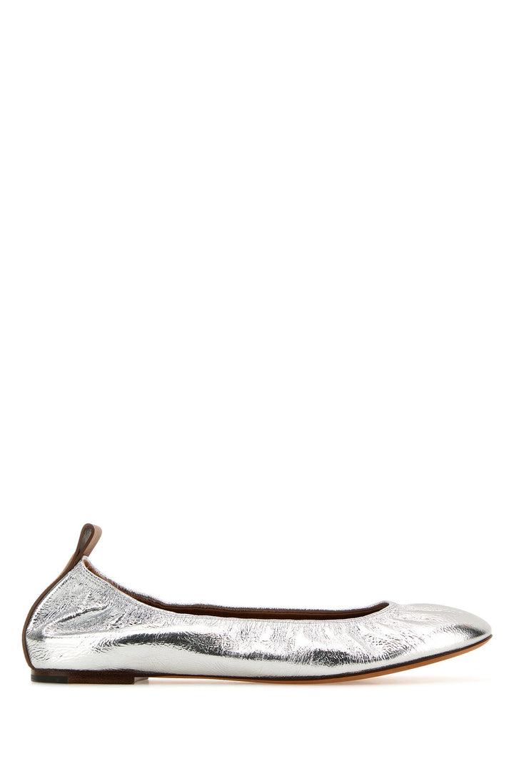 Silver leather ballerinas