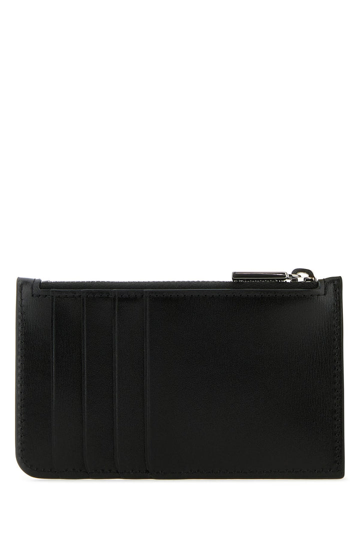 Black leather card holder