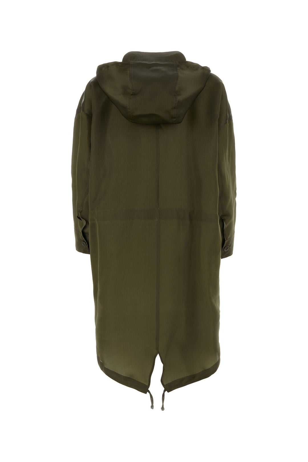 Army green silk Tambuto parka