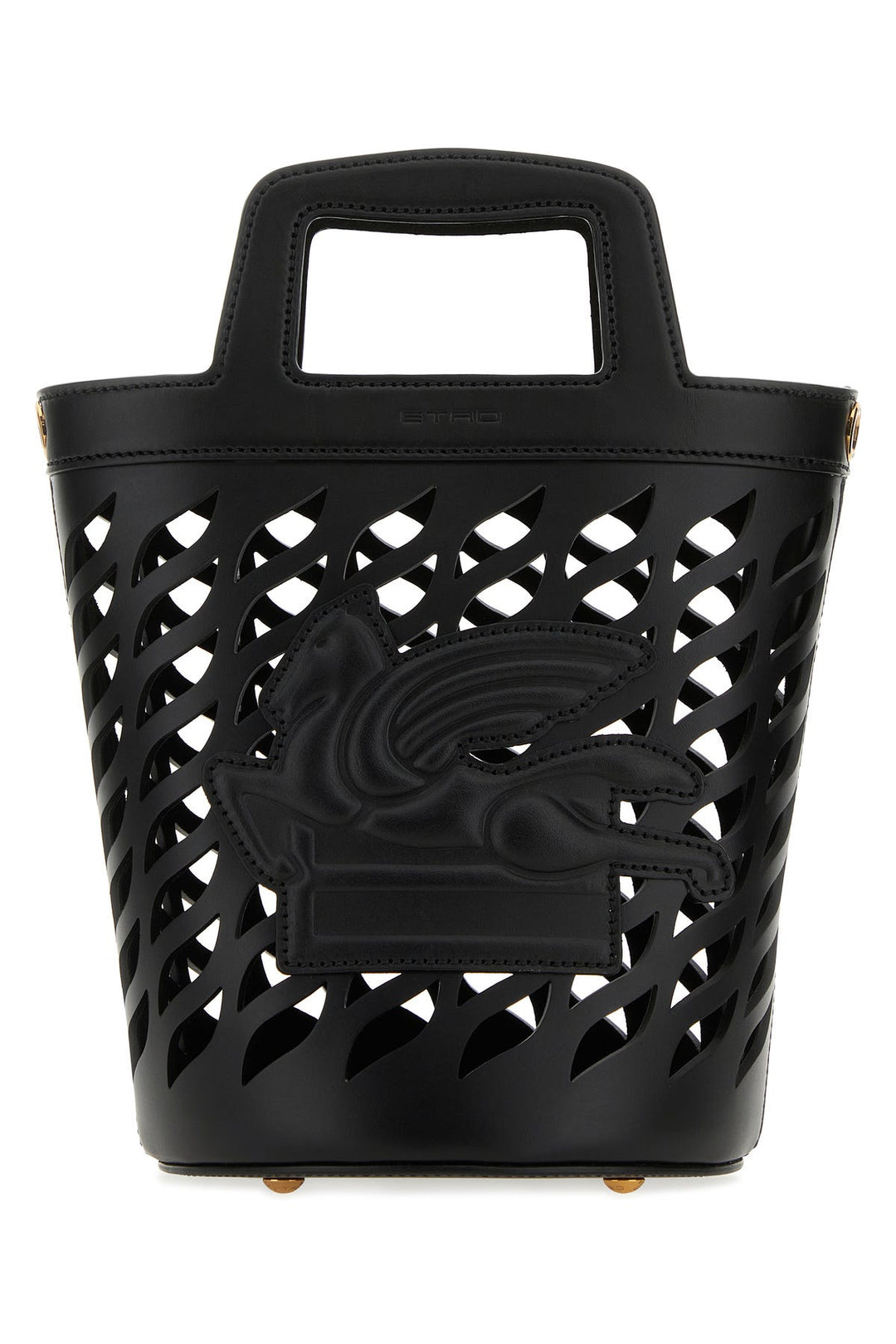 Black leather Coffa bucket bag