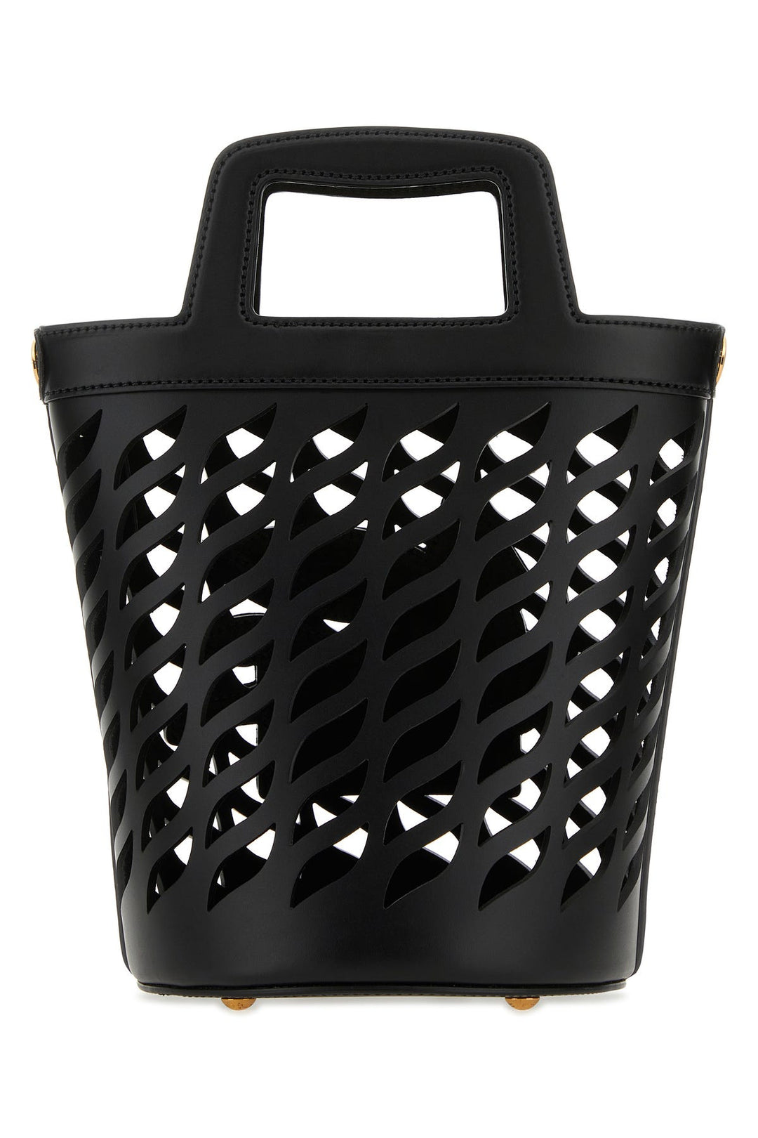 Black leather Coffa bucket bag