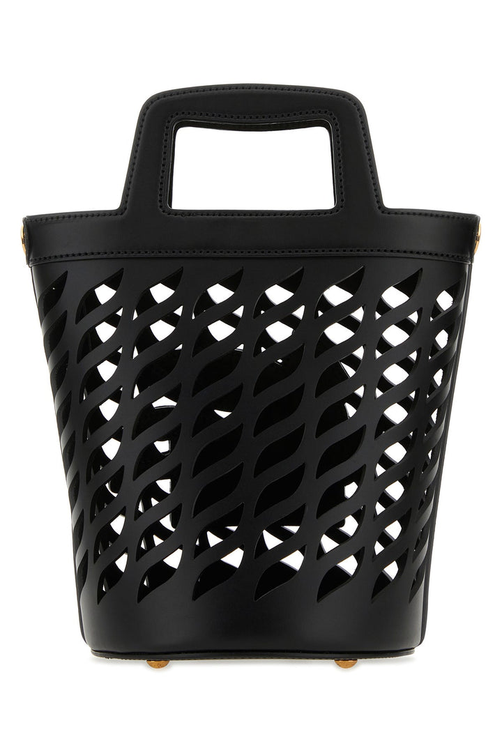 Black leather Coffa bucket bag