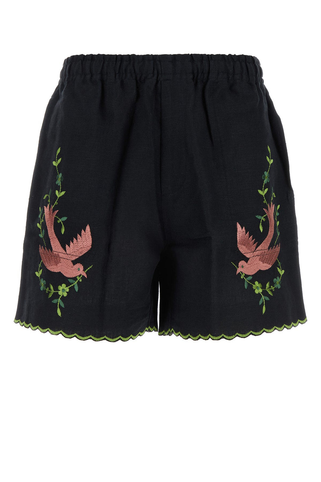 Black linen Rosefinch bermuda shorts
