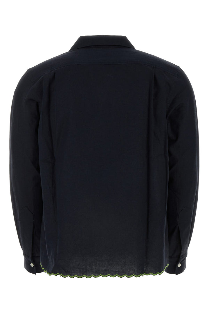 Black linen Rosefinch shirt