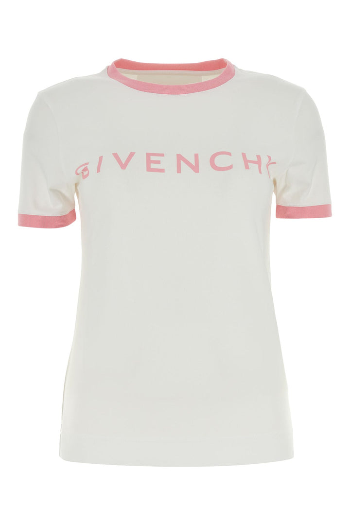 White stretch cotton t-shirt