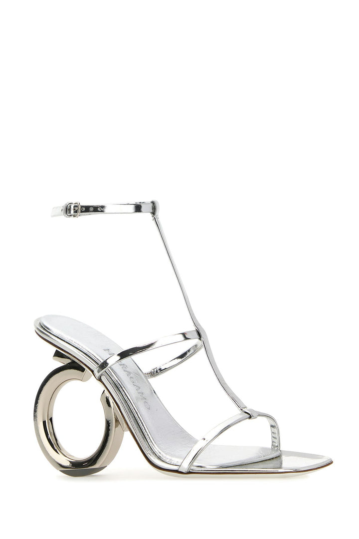 Silver nappa leather Elina sandalsÂ 