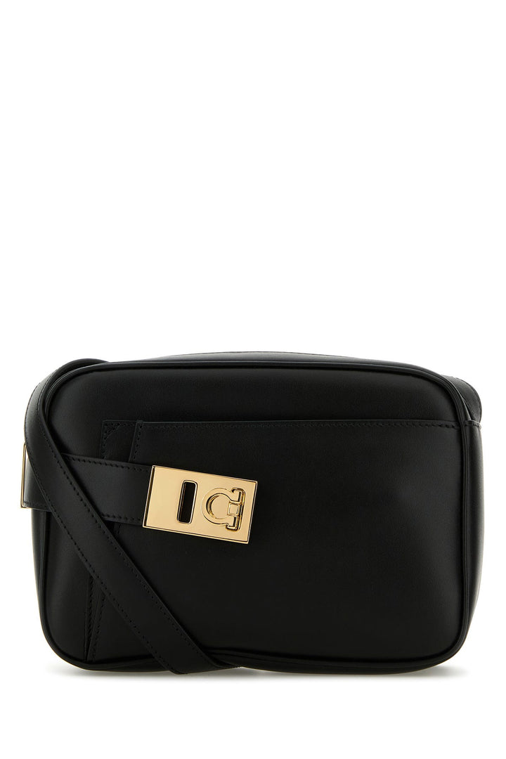 Black leather Archive crossbody bag