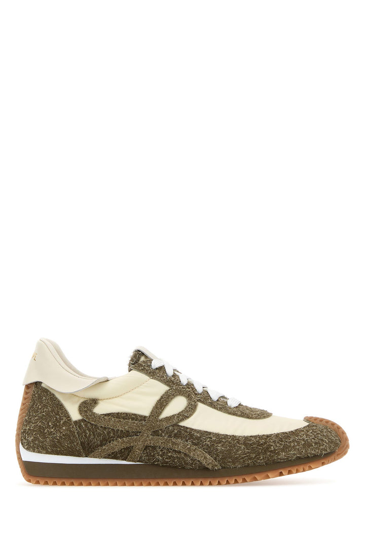 Two-tone suede and nylon Flow Runner sneakers