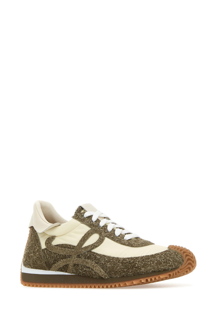 Two-tone suede and nylon Flow Runner sneakers