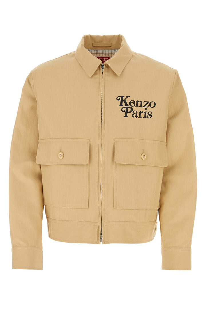 Beige cotton blend jacket