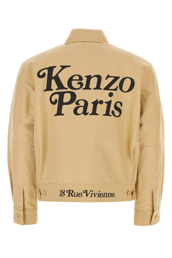 Beige cotton blend jacket