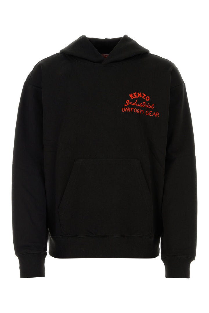 Black cotton oversize sweatshirt