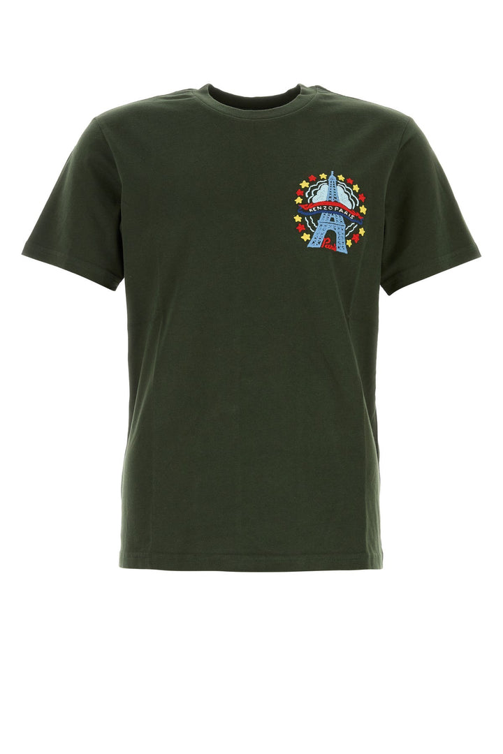 Army green cotton t-shirt