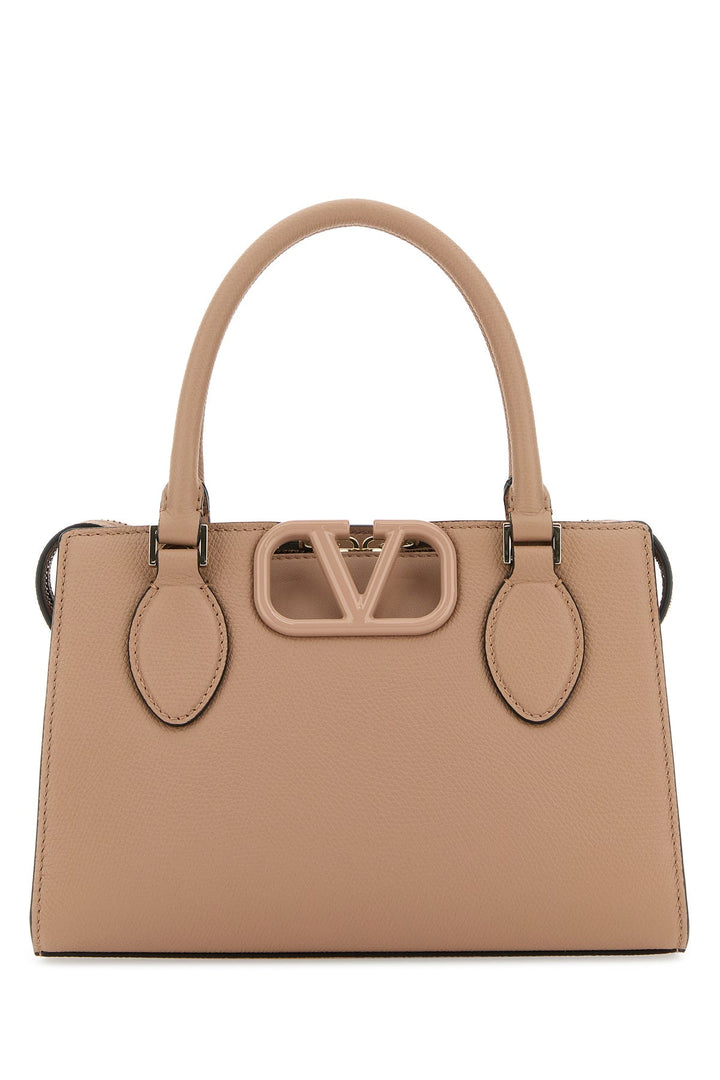 Antiqued pink leather VLogo handbag