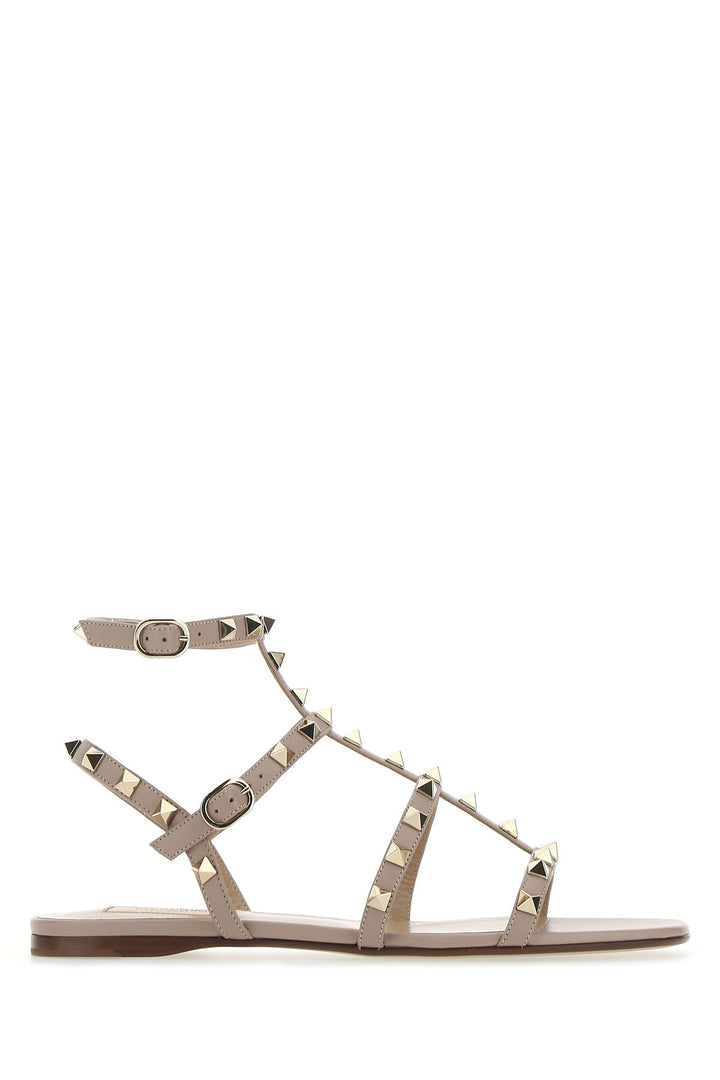 Antiqued pink leather Rockstud sandals