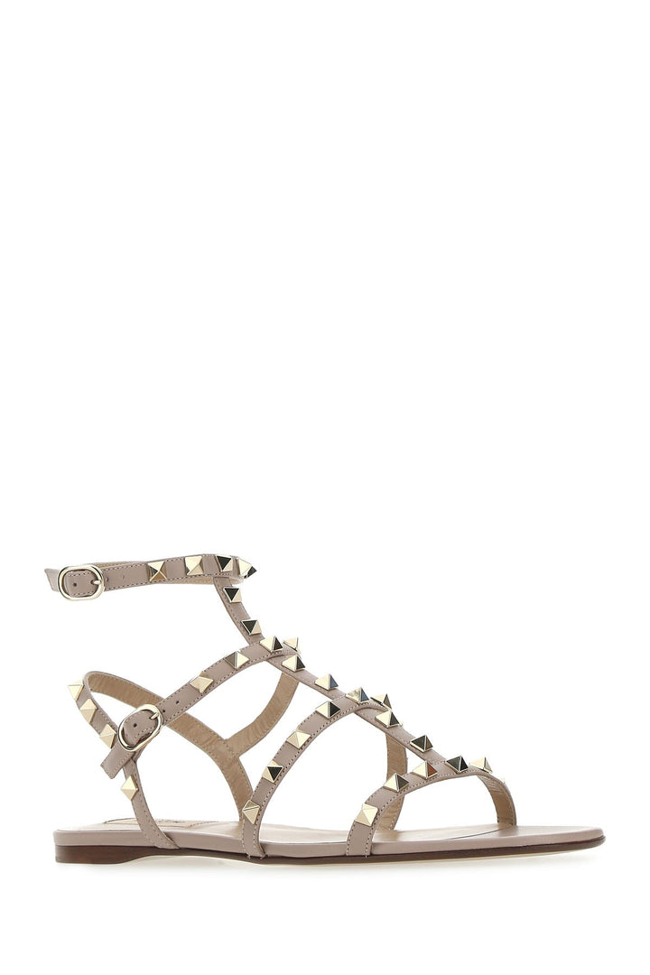 Antiqued pink leather Rockstud sandals