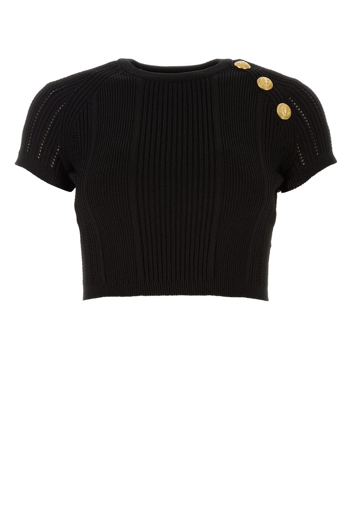 Black viscose blend top