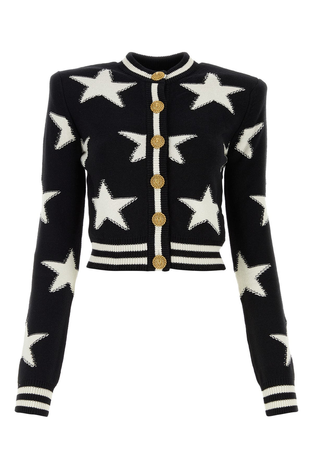 Black cotton blend cardigan