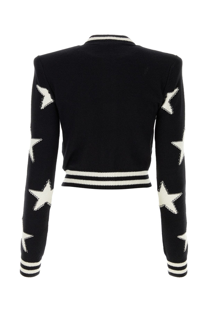Black cotton blend cardigan