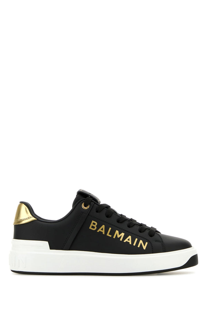 Black leather sneakers