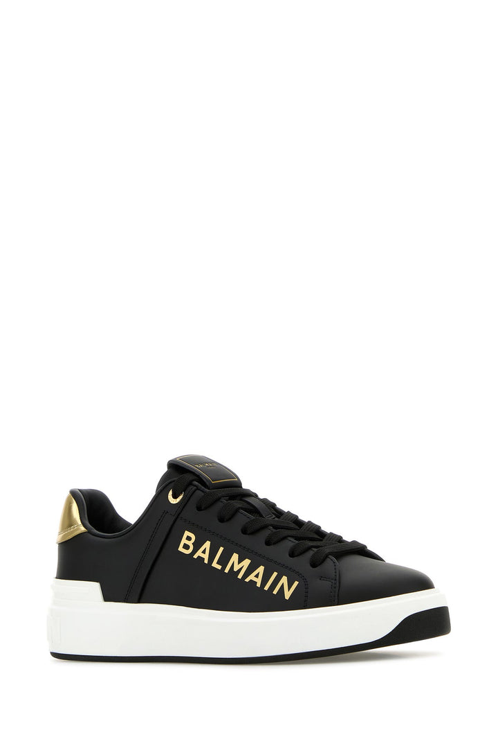 Black leather sneakers
