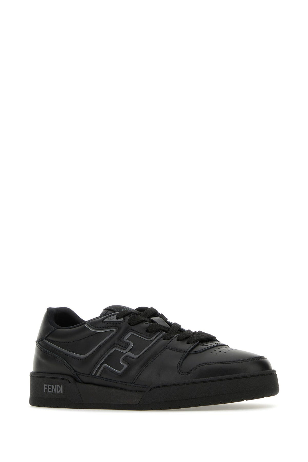 Black leather Fendi Match sneakers