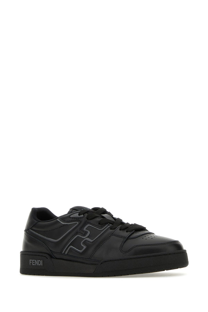 Black leather Fendi Match sneakers