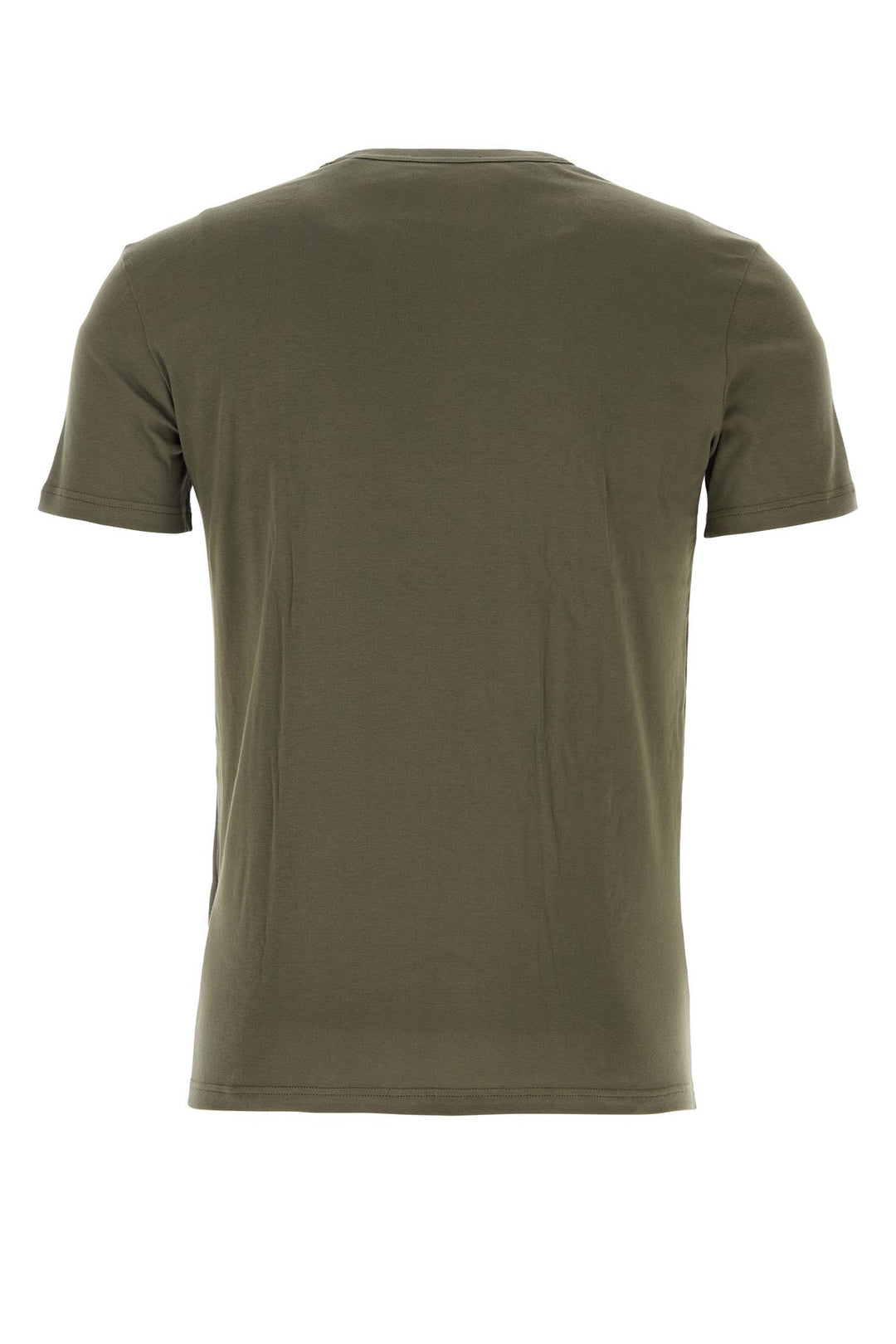 Army green stretch cotton blend t-shirt