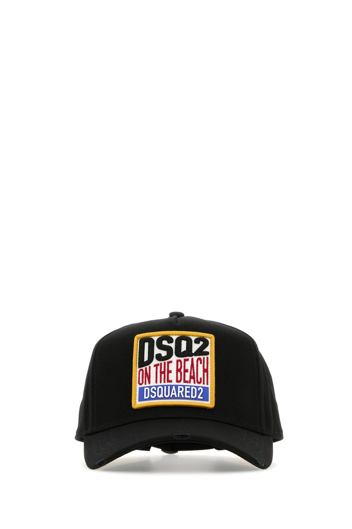 Black gabardine baseball cap