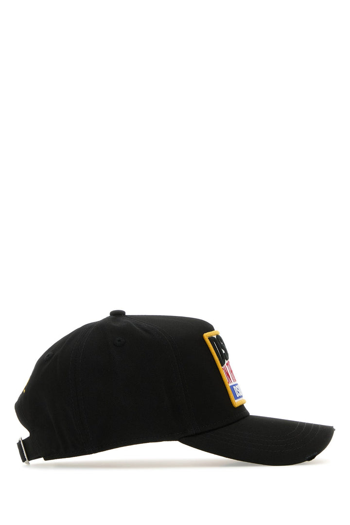 Black gabardine baseball cap