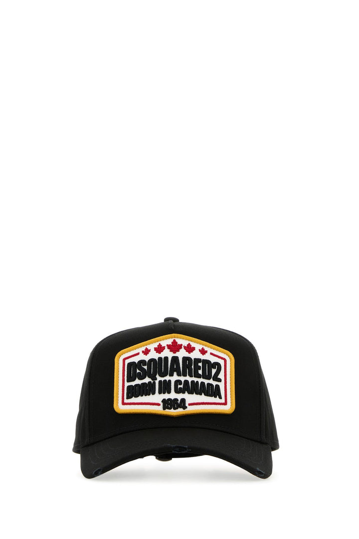 Black cotton baseball cap