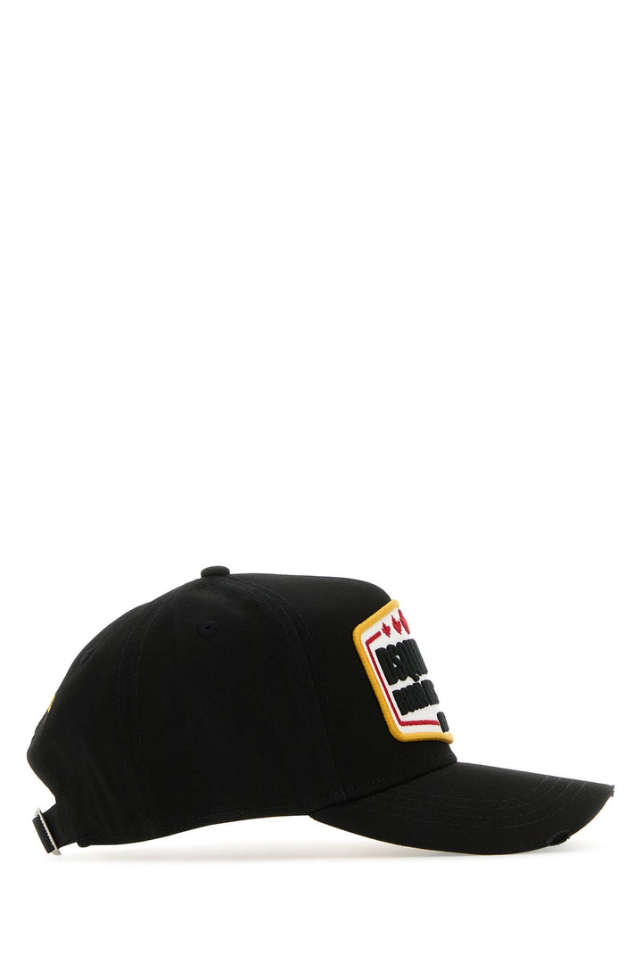 Black cotton baseball cap