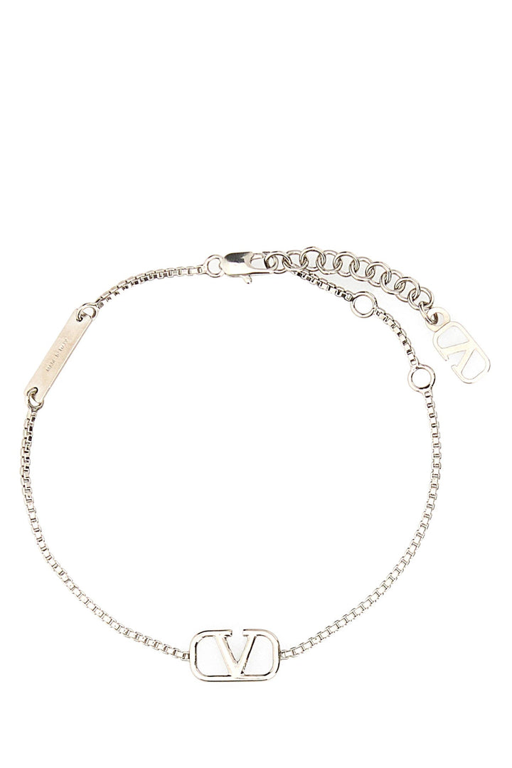 Silver metal VLogo Signature bracelet