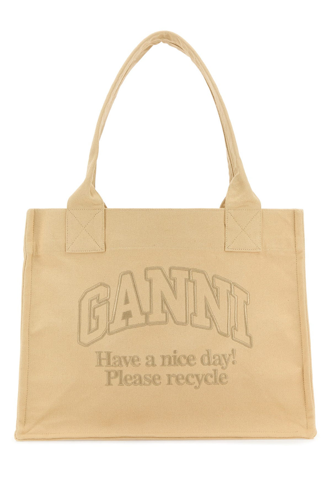 Cream canvas shopping bag