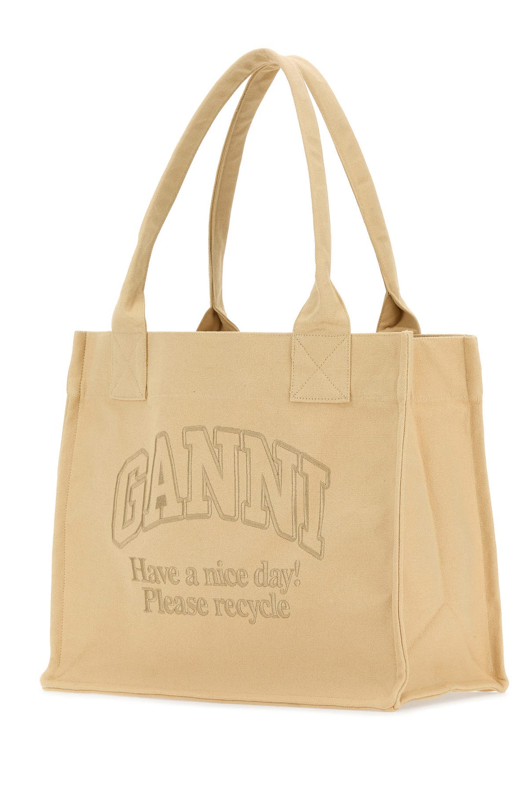 Cream canvas shopping bag