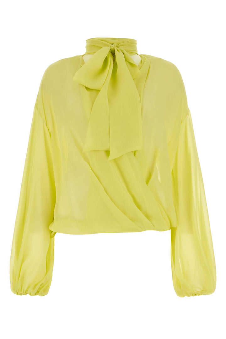 Yellow crepe blouse