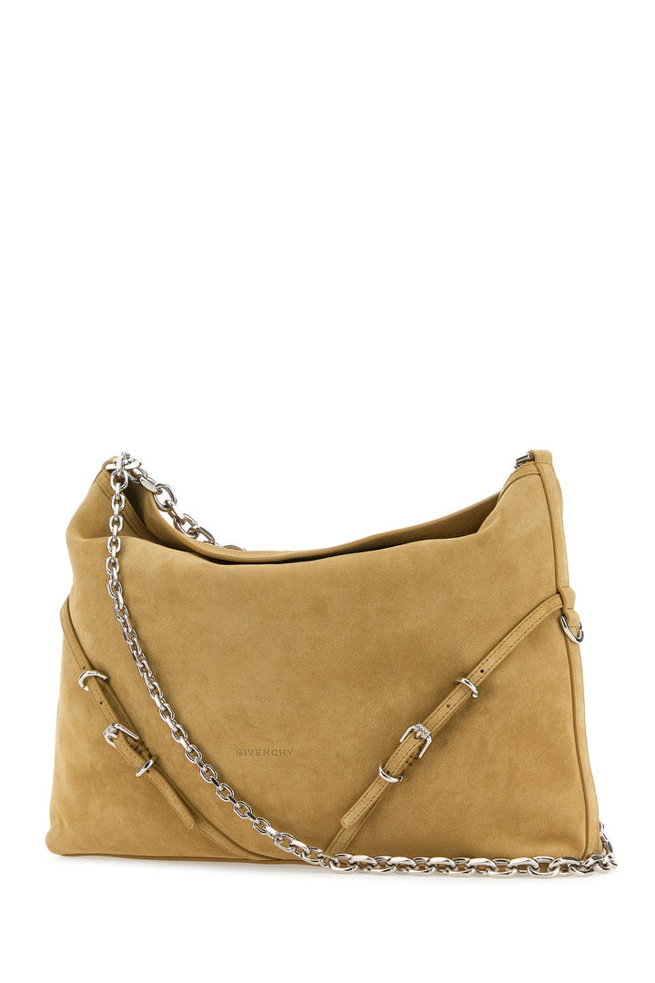 Beige suede Voyou Chain shoulder bag