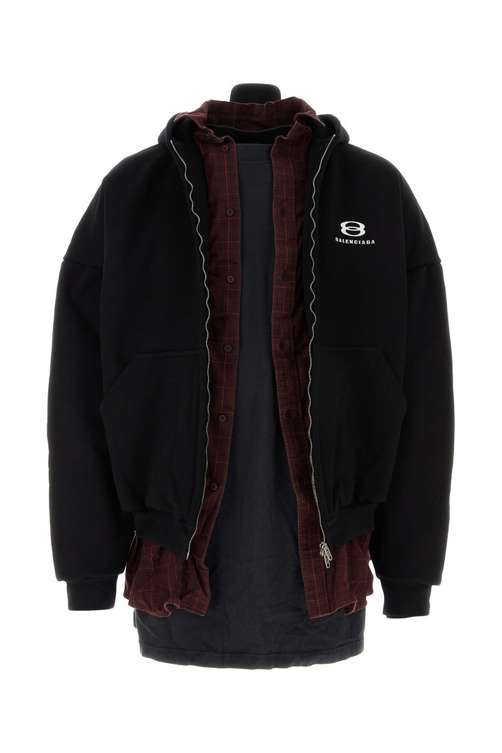 Black cotton oversize sweatshirt