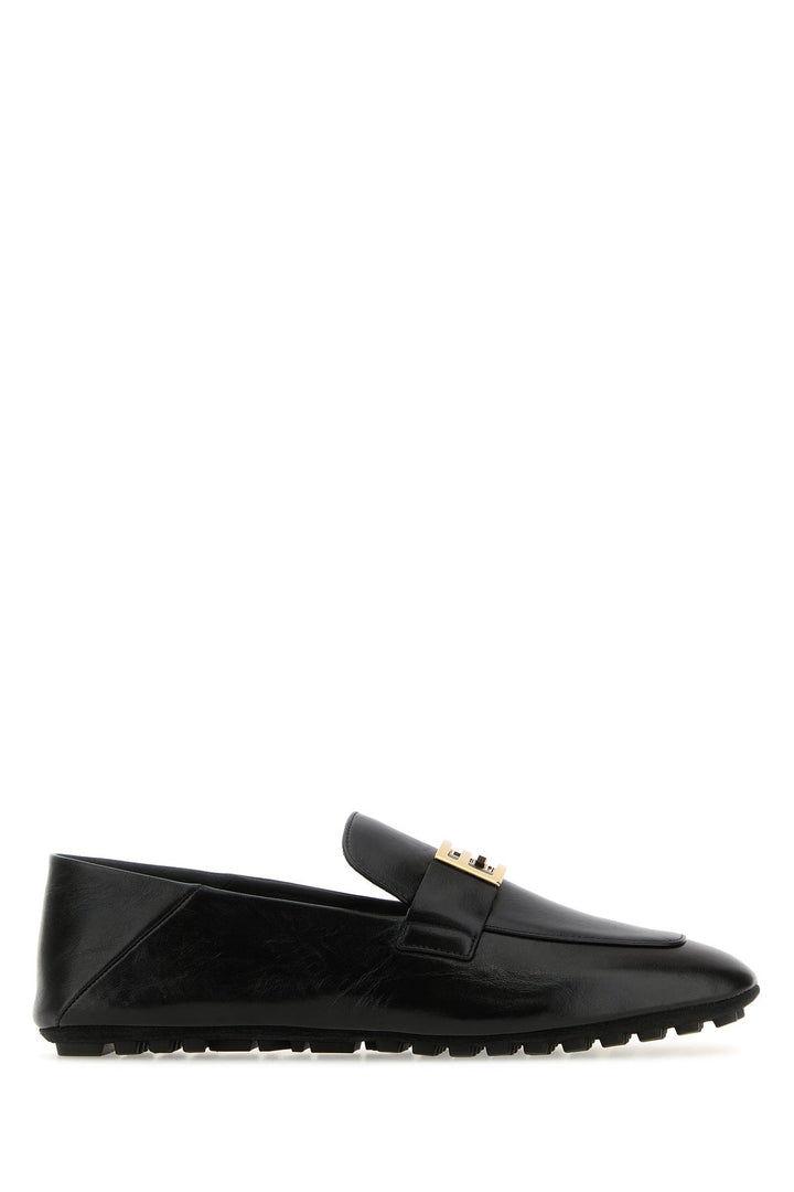 Black leather Baguette loafers
