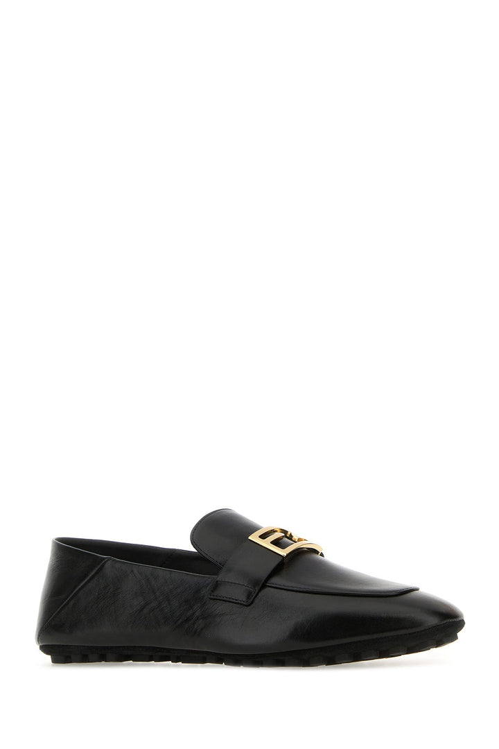 Black leather Baguette loafers