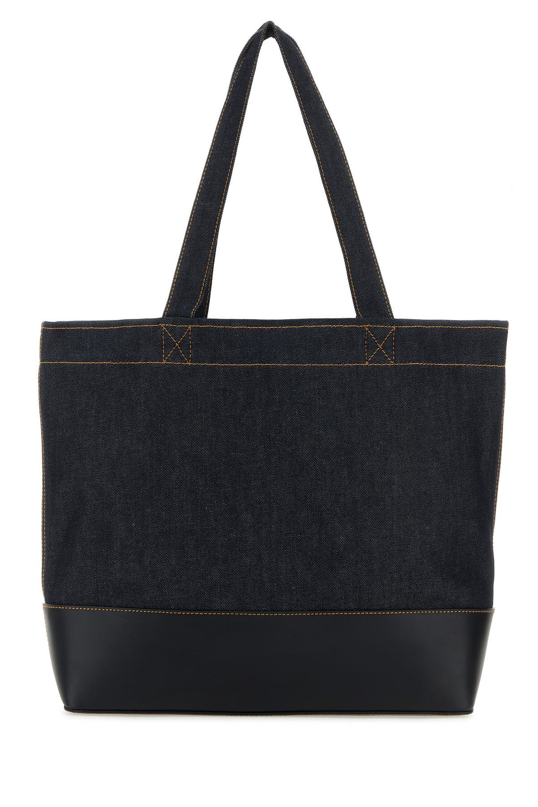 Blue denim and leather Axel shopping bag