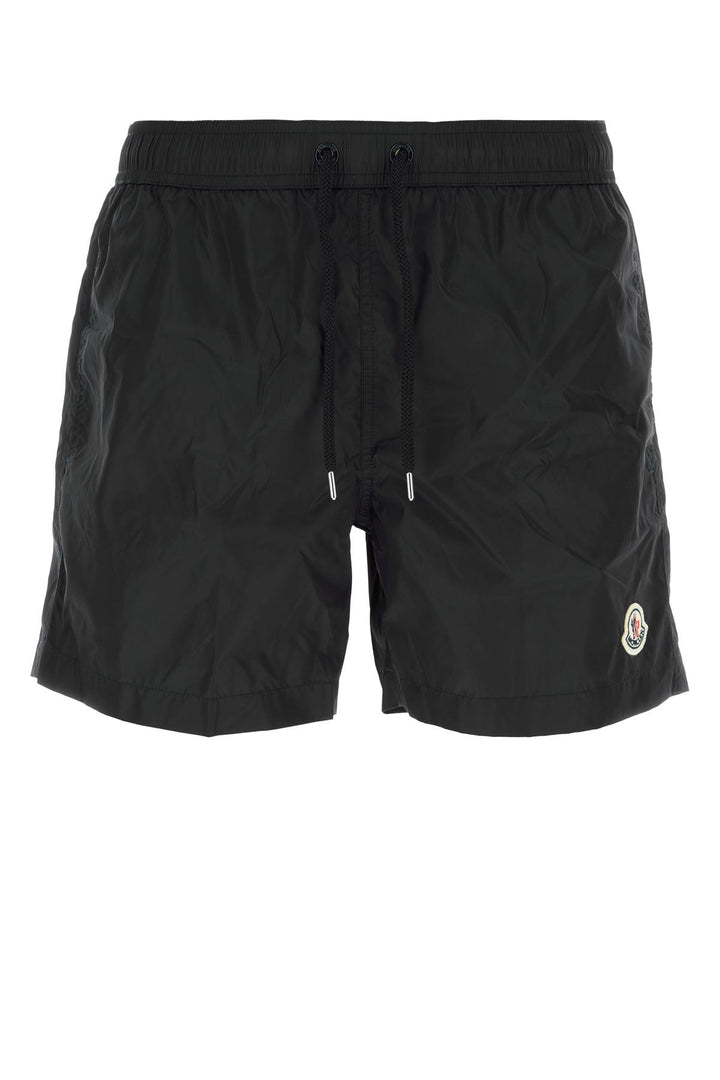 Black nylon swimming shorts